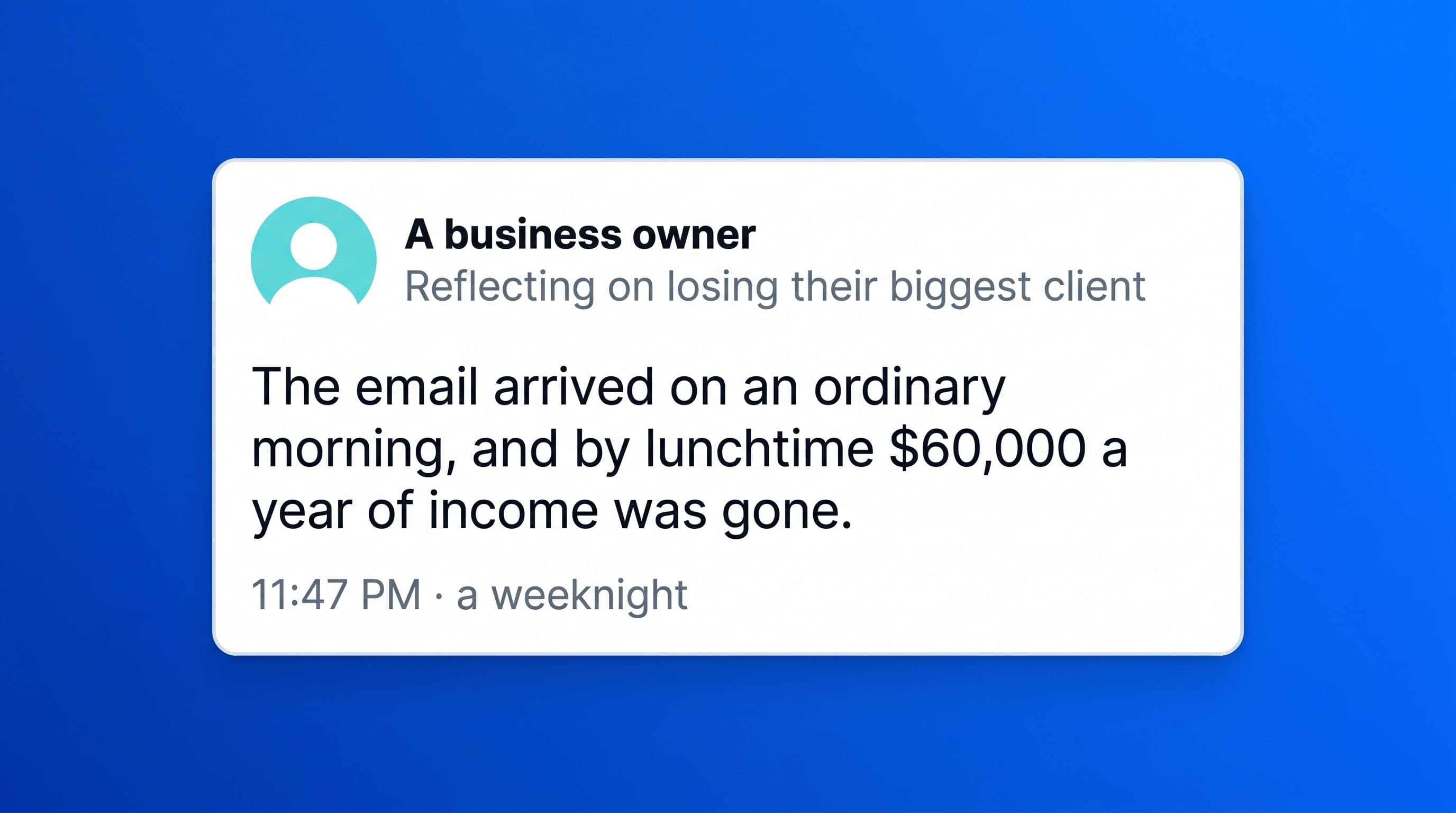 The 3 a.m. math: what happens if your biggest client leaves cover image