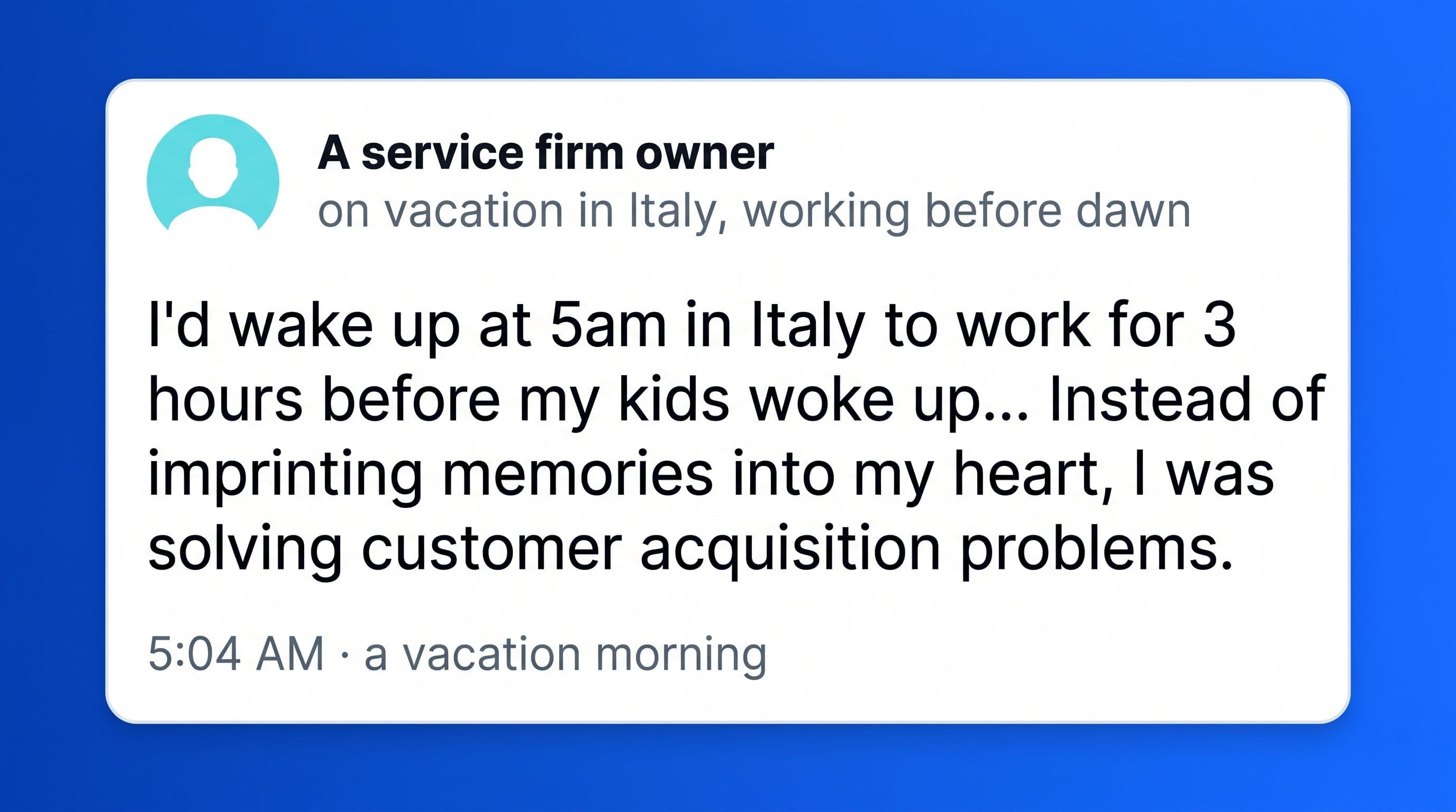 Why owners of service firms can't disconnect on vacation cover image