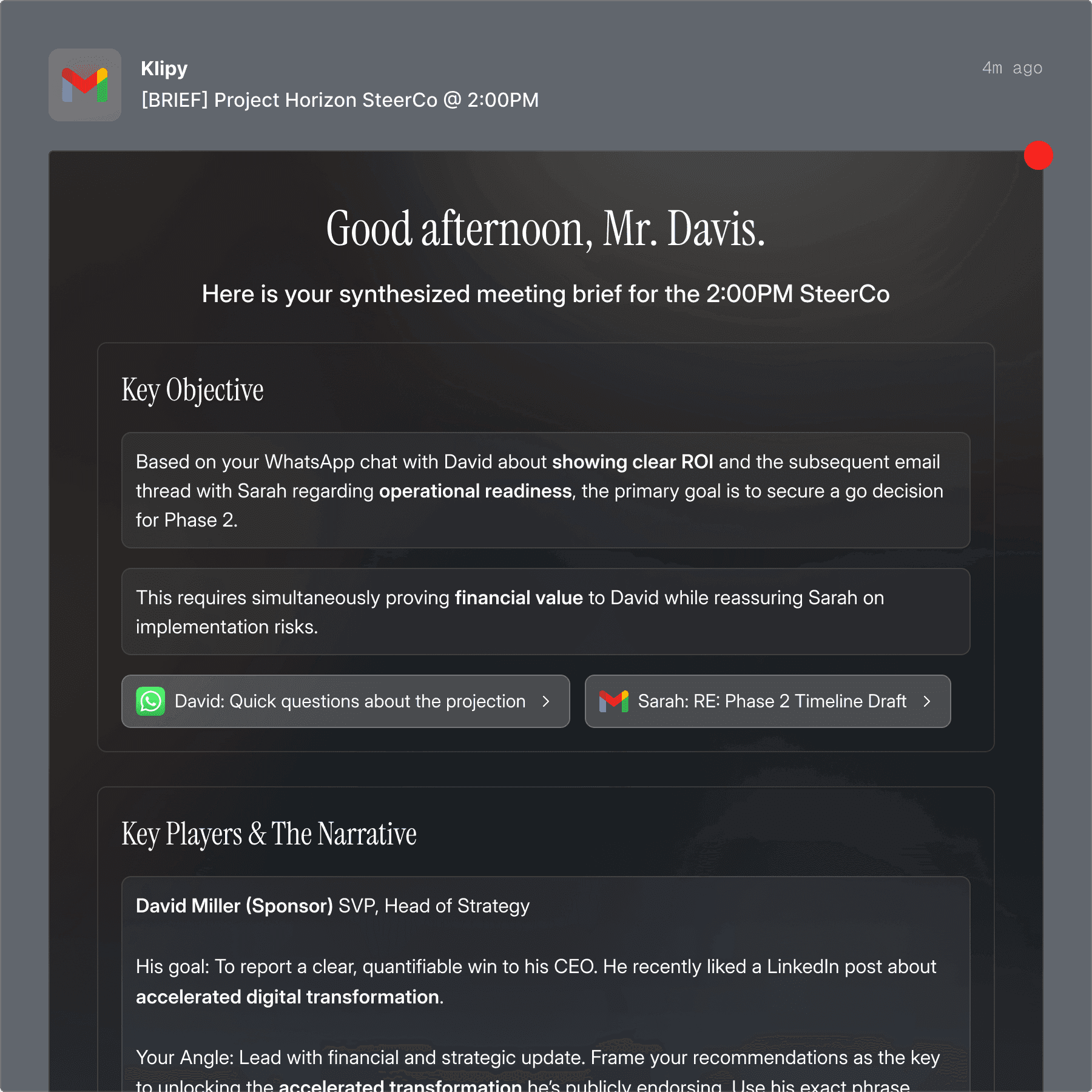 Automated Meeting Prep hero visual