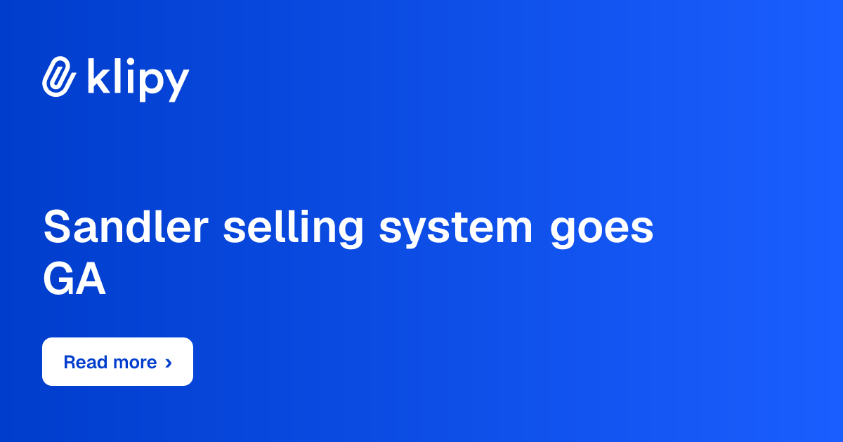 Sandler selling system goes GA